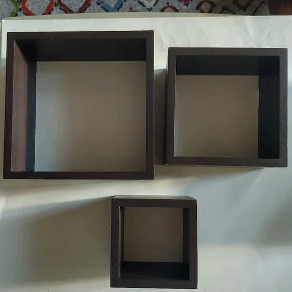 NWOT shadow boxes or cube display shelves - comes with screws, etc - Picture 2 of 10
